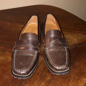 Cole Haan Dark Brown Lug Sole Moccasin Loafers 9.5